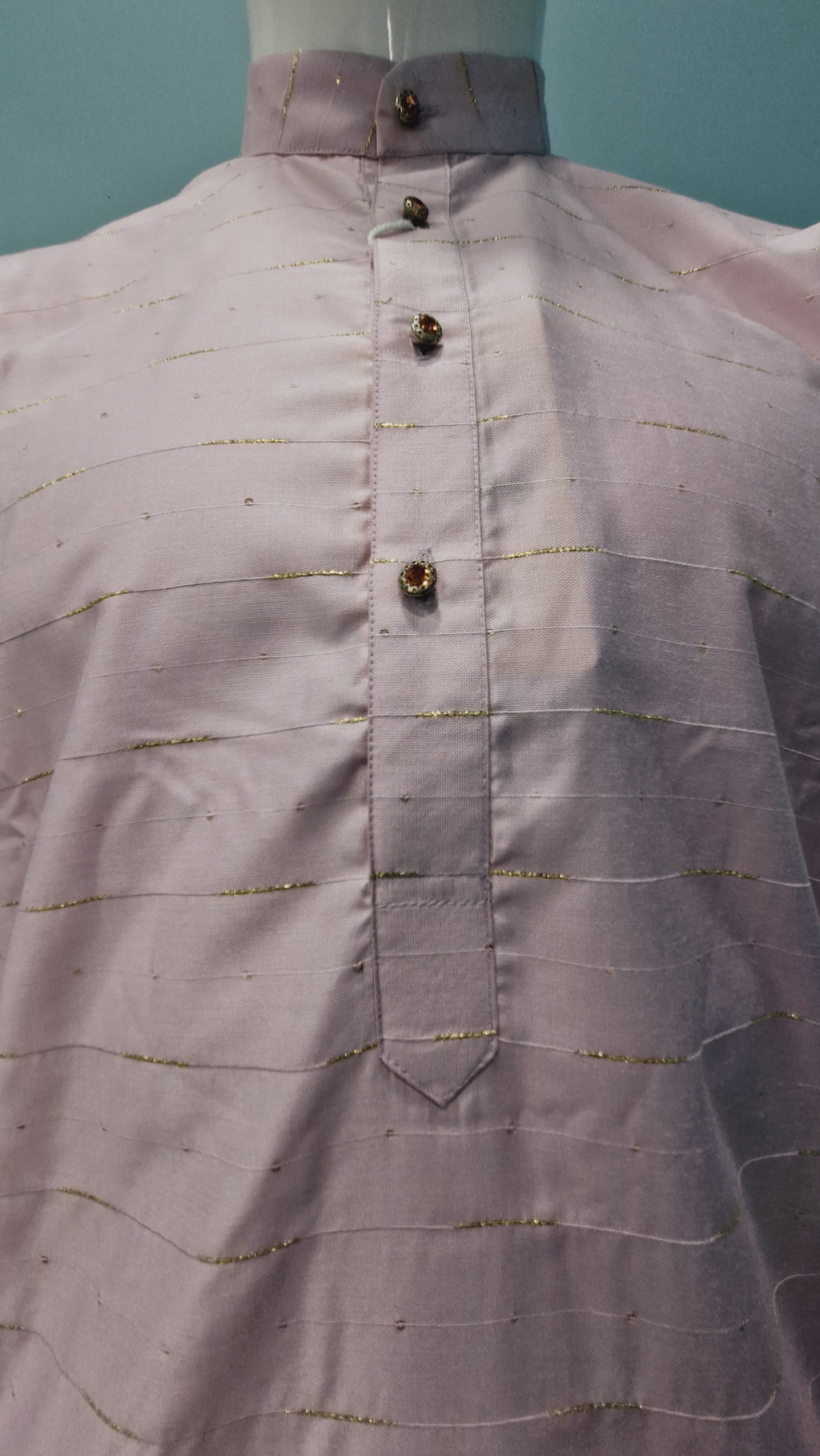 Men's Premium Kurta with Metallic Pinstripes and Jewel Buttons(3210/50)