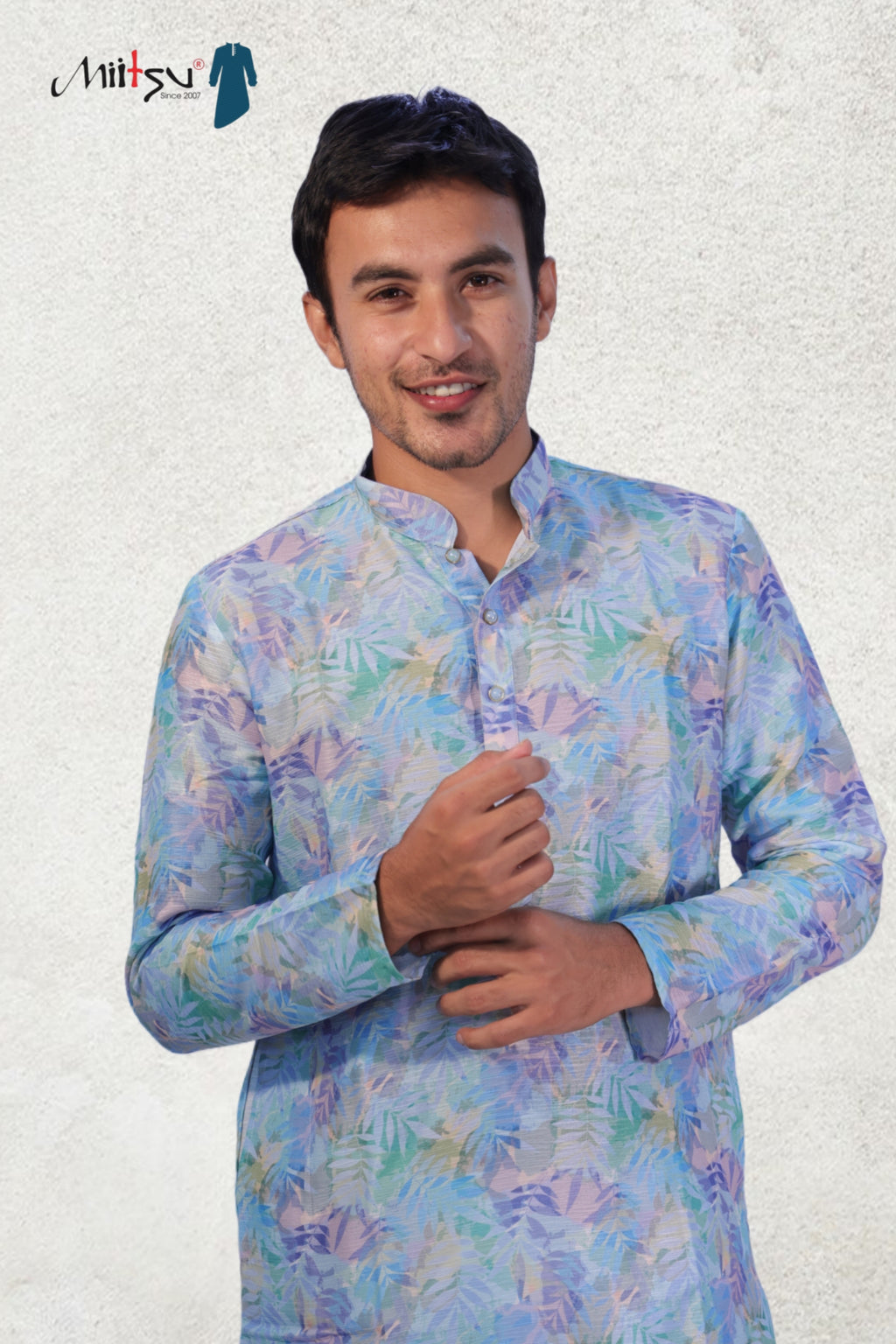 Serene Breeze Pastel Blue Printed Kurta – By Miitsu (4626)
