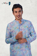 Serene Breeze Pastel Blue Printed Kurta – By Miitsu (4626)
