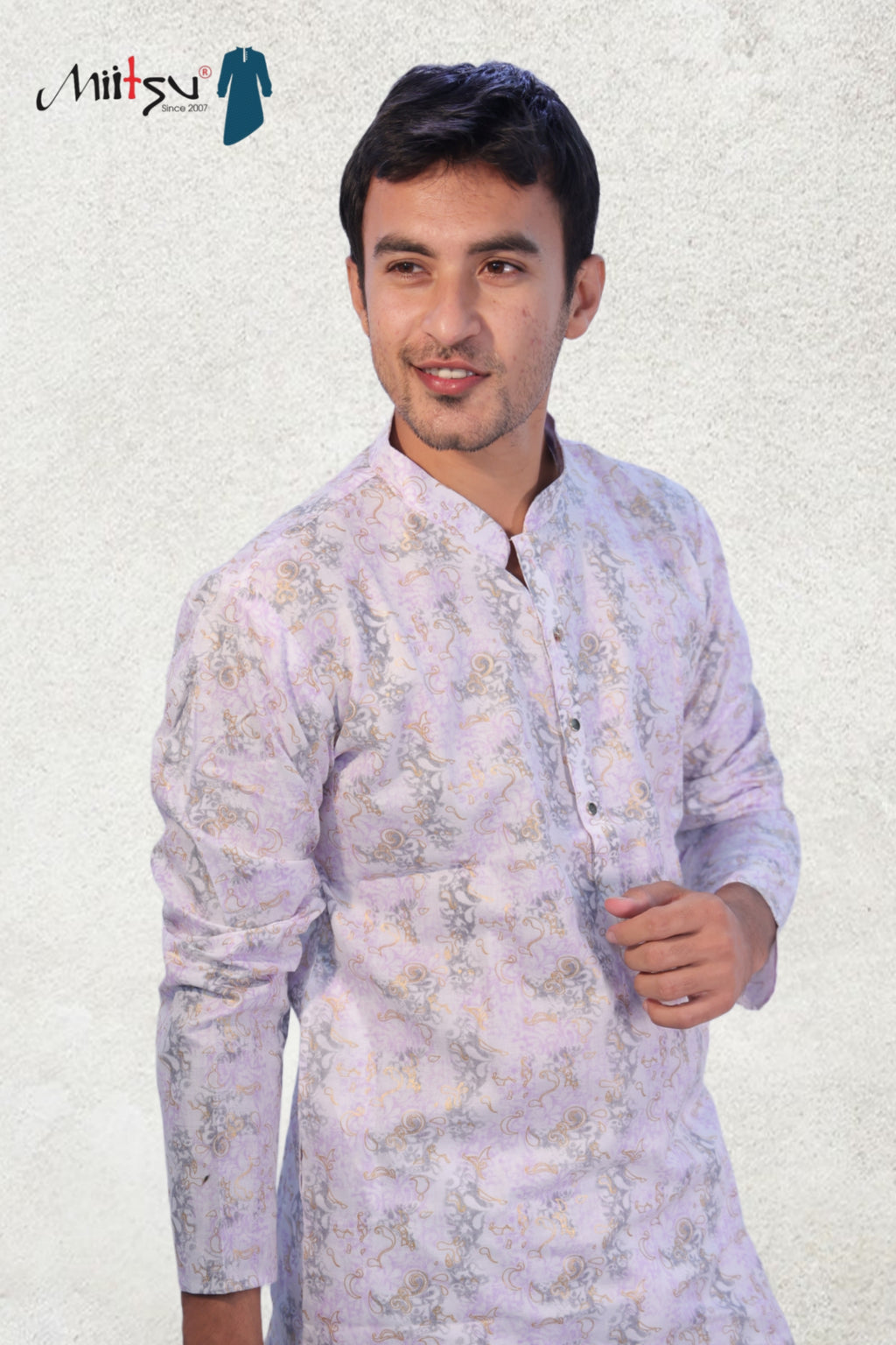 Lavender Whisper Printed Cotton Kurta (50055)