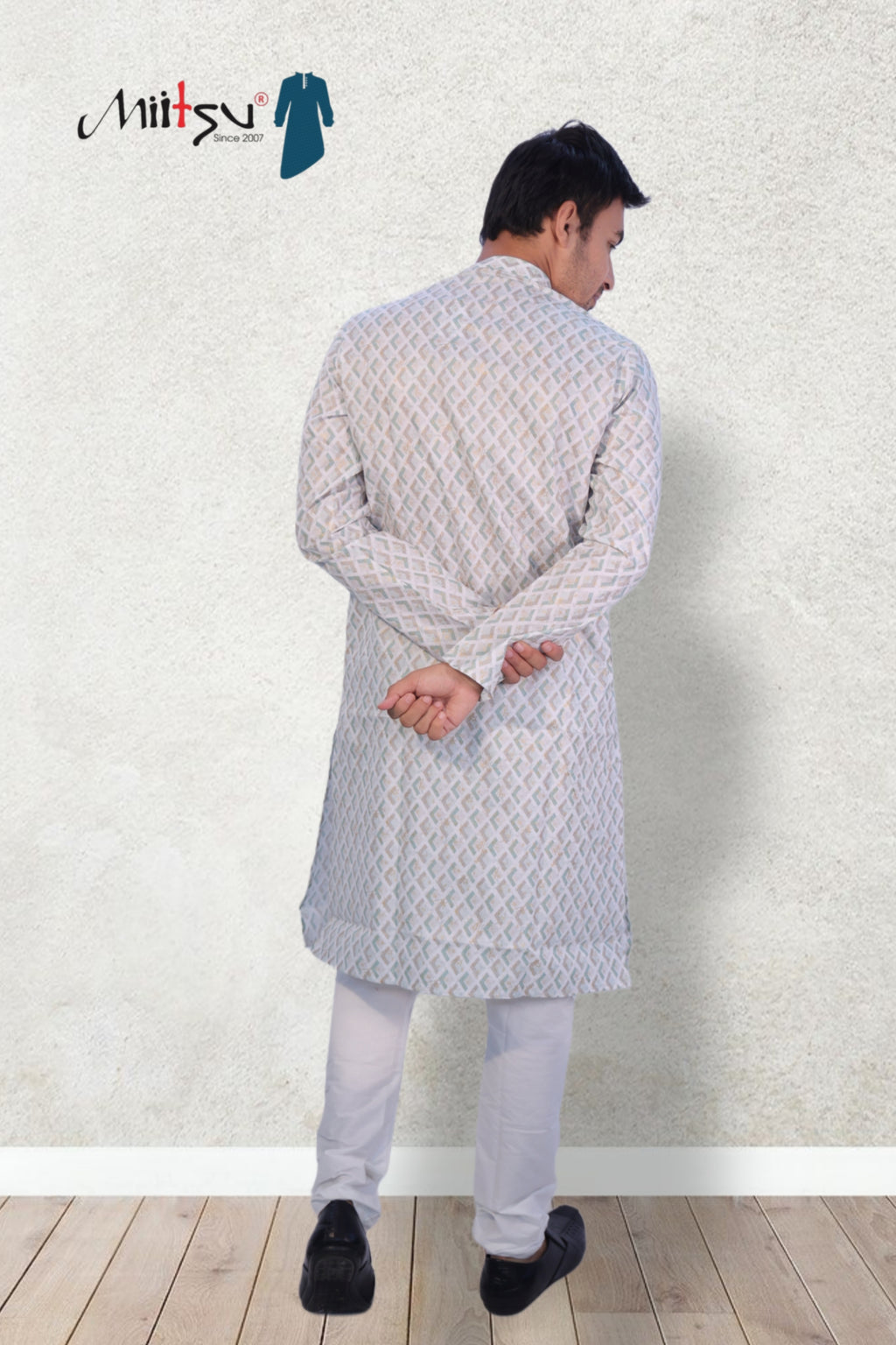 Regal Ivory Geometric Kurta (50056)