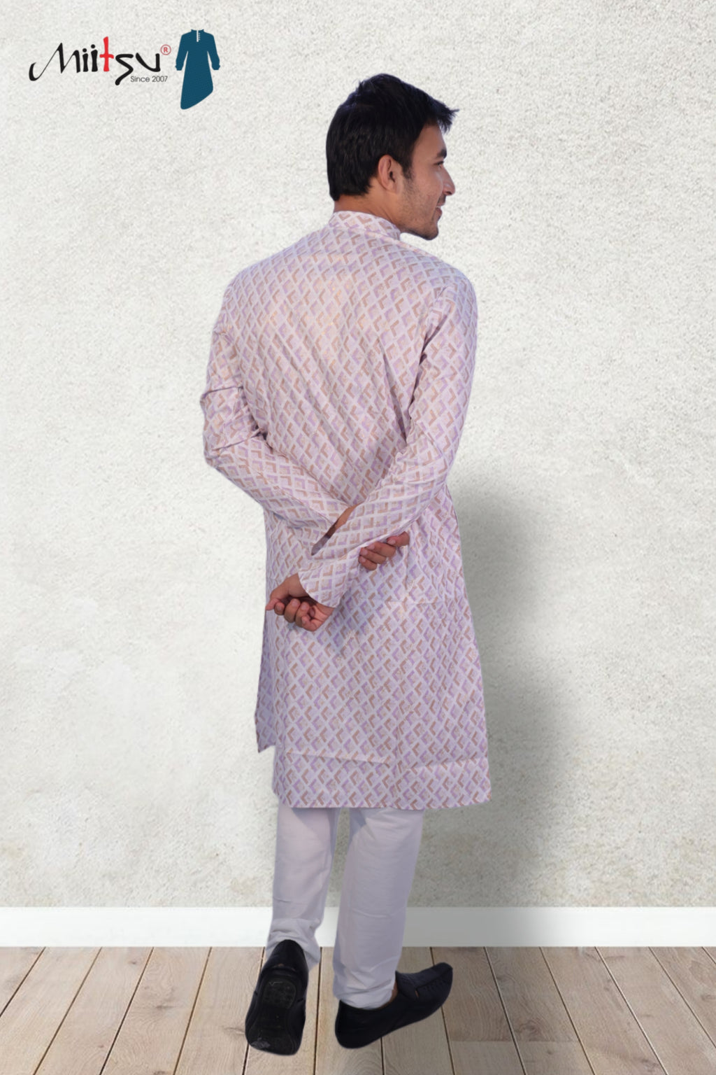 Pastel Charm Geometric Kurta (50056)