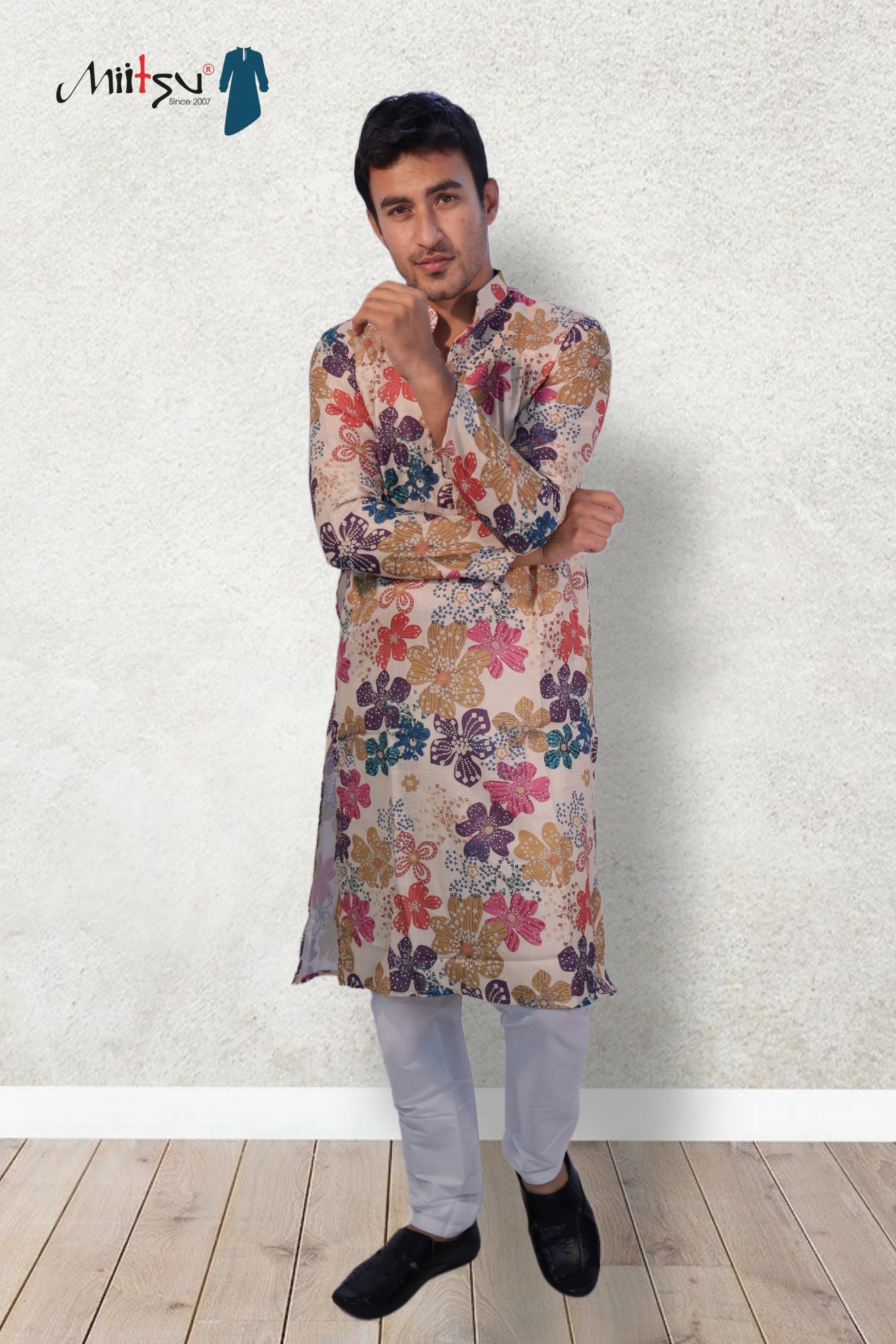 Floral Symphony Cotton Kurta (7450)
