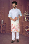 Mens Kurta with Vibrant Floral Print (7516)