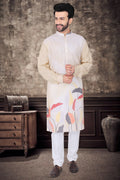 Elegant Off White Printed Kurta (7520)