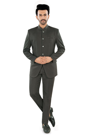 Men's Olive Green Indo-Western Suit (Matty)