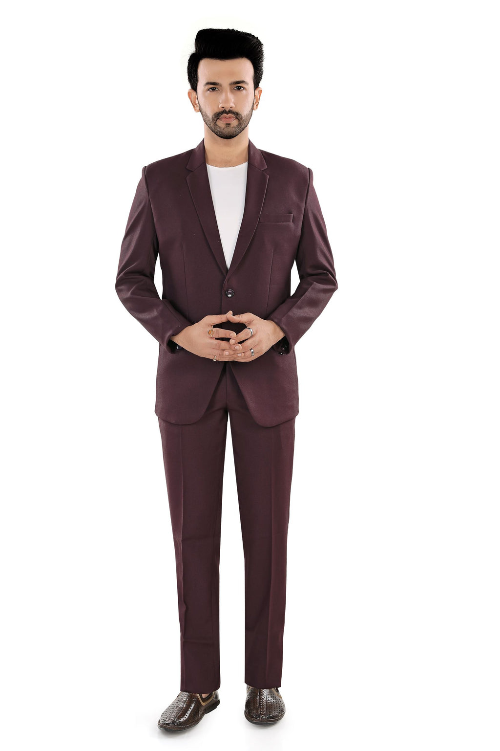Men's  Wine Maroon Slim Fit Blazer (Matty)