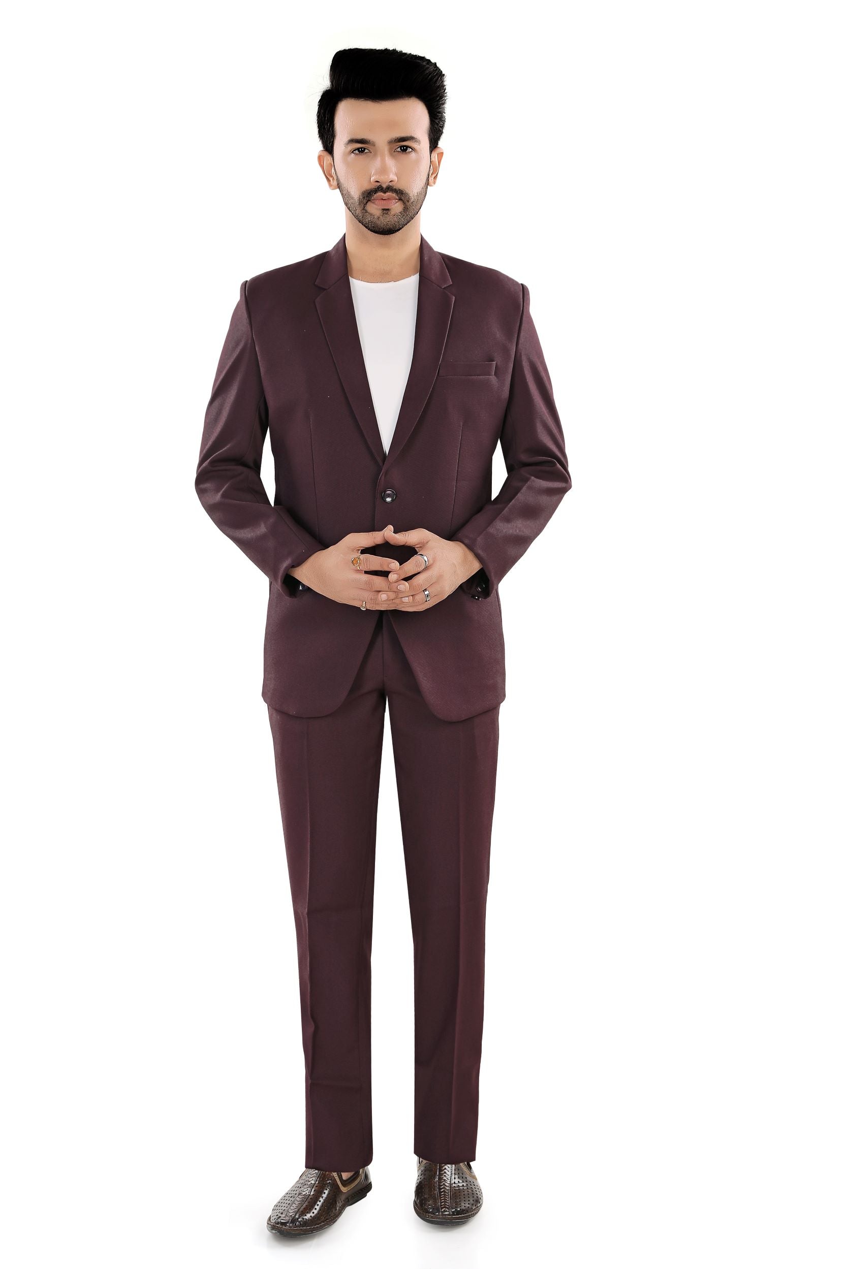 Men's  Wine Maroon Slim Fit Blazer (Matty)