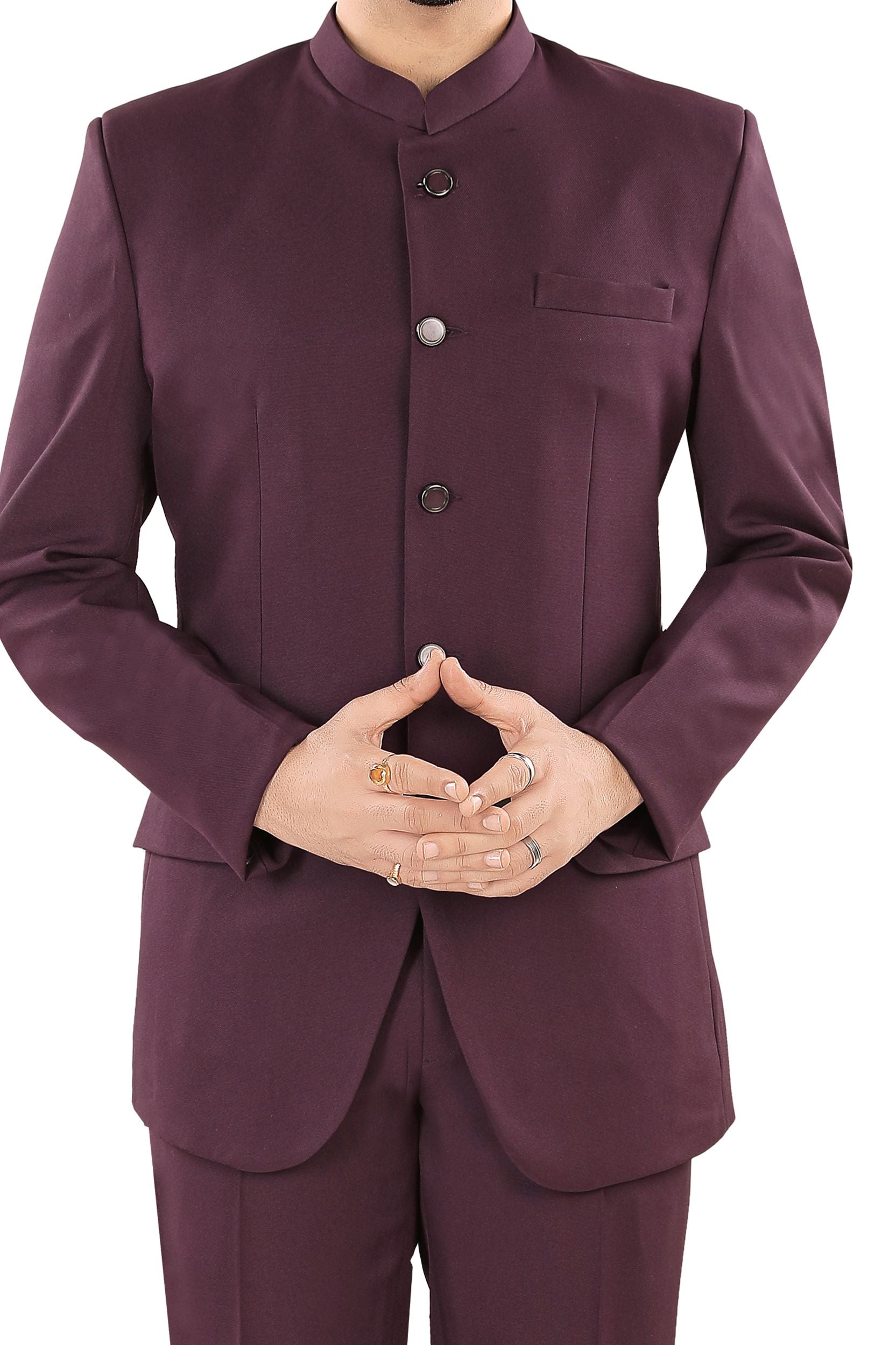 Men's Wine Color Jodhpuri Suit (Matty1)