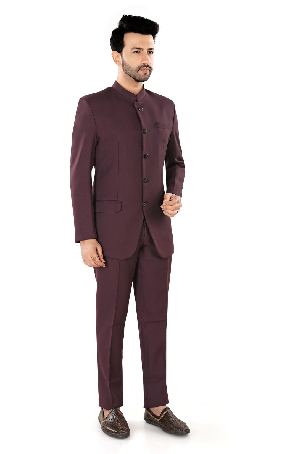 Men's Wine Color Jodhpuri Suit (Matty1)