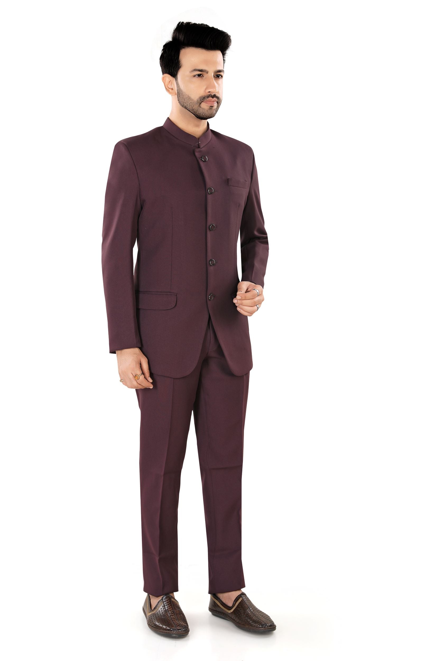 Men's Wine Color Jodhpuri Suit (Matty1)