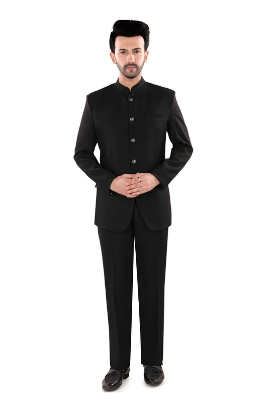 Men's Classic Black Indo-Western Suit (Matty13)