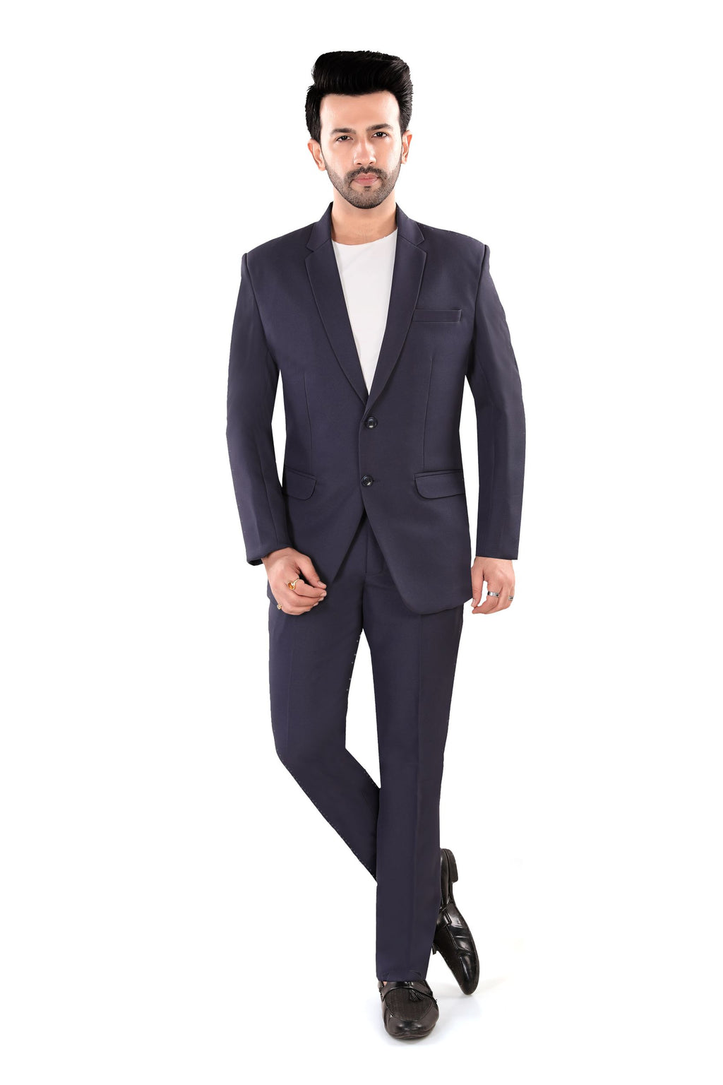 Men's Navy Blue Dual-Button Blazer (Matty)