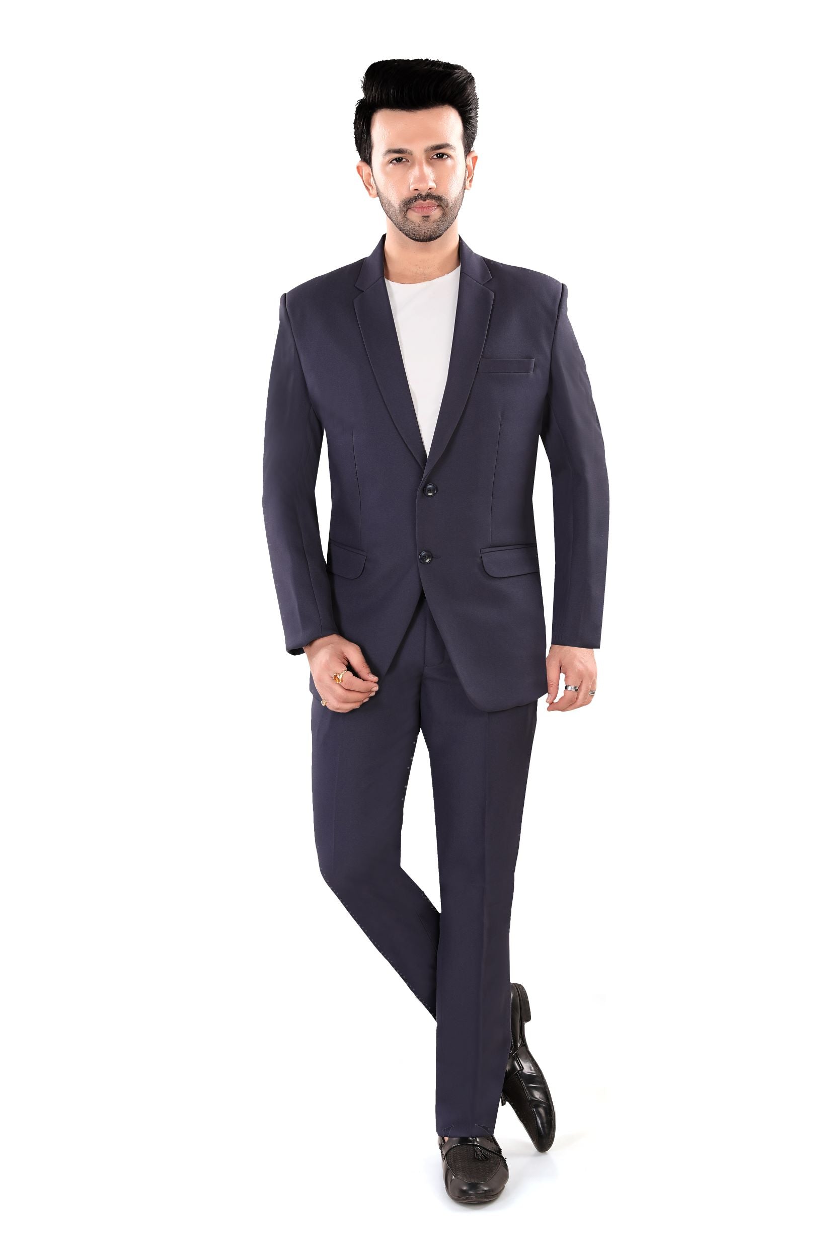 Men's Navy Blue Dual-Button Blazer (Matty)