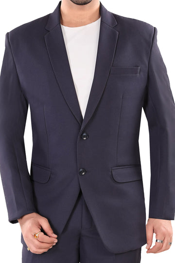 Men's Navy Blue Dual-Button Blazer (Matty)