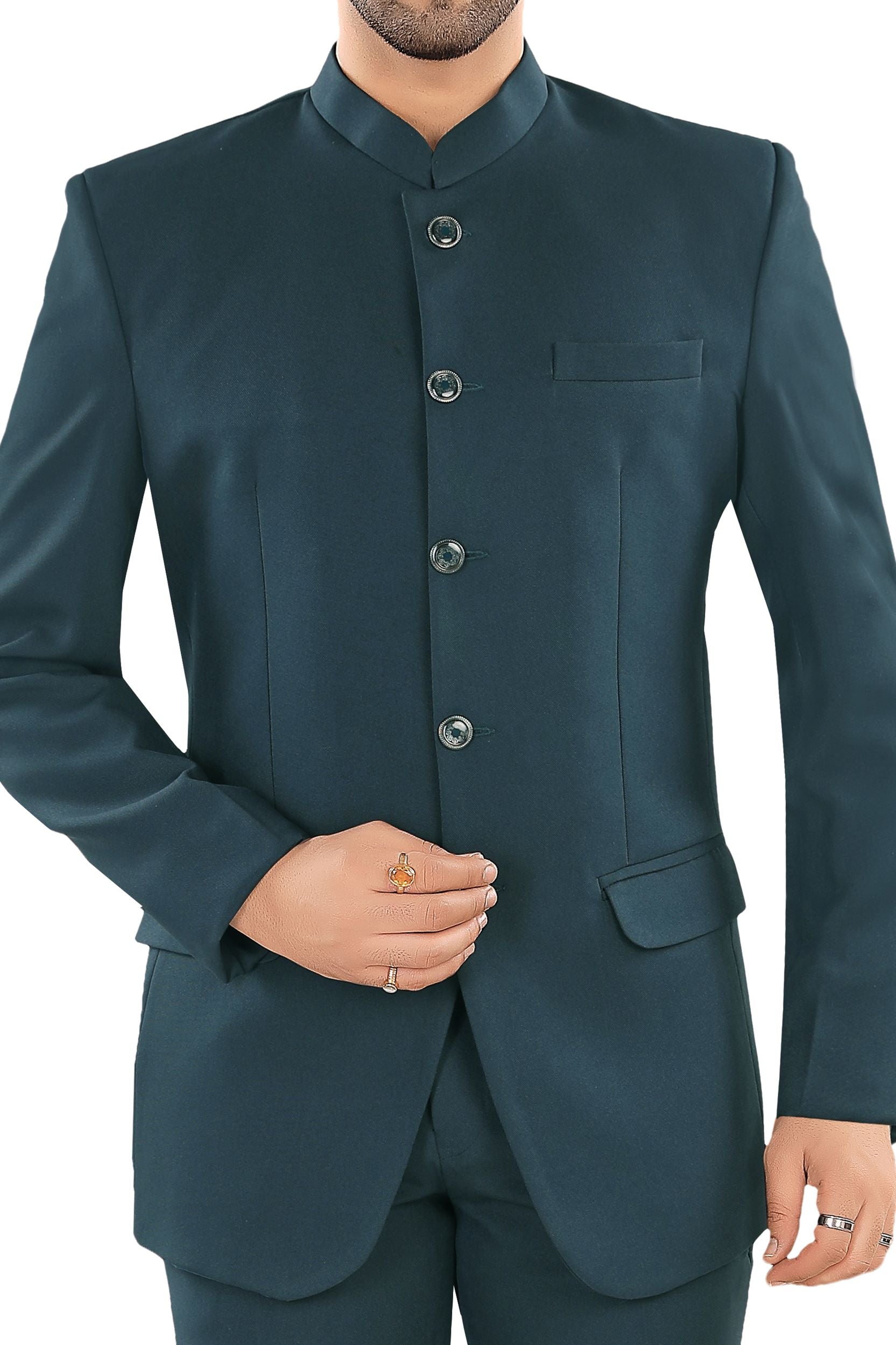 Men's Rama Green Jodhpuri Suit (Matty3)