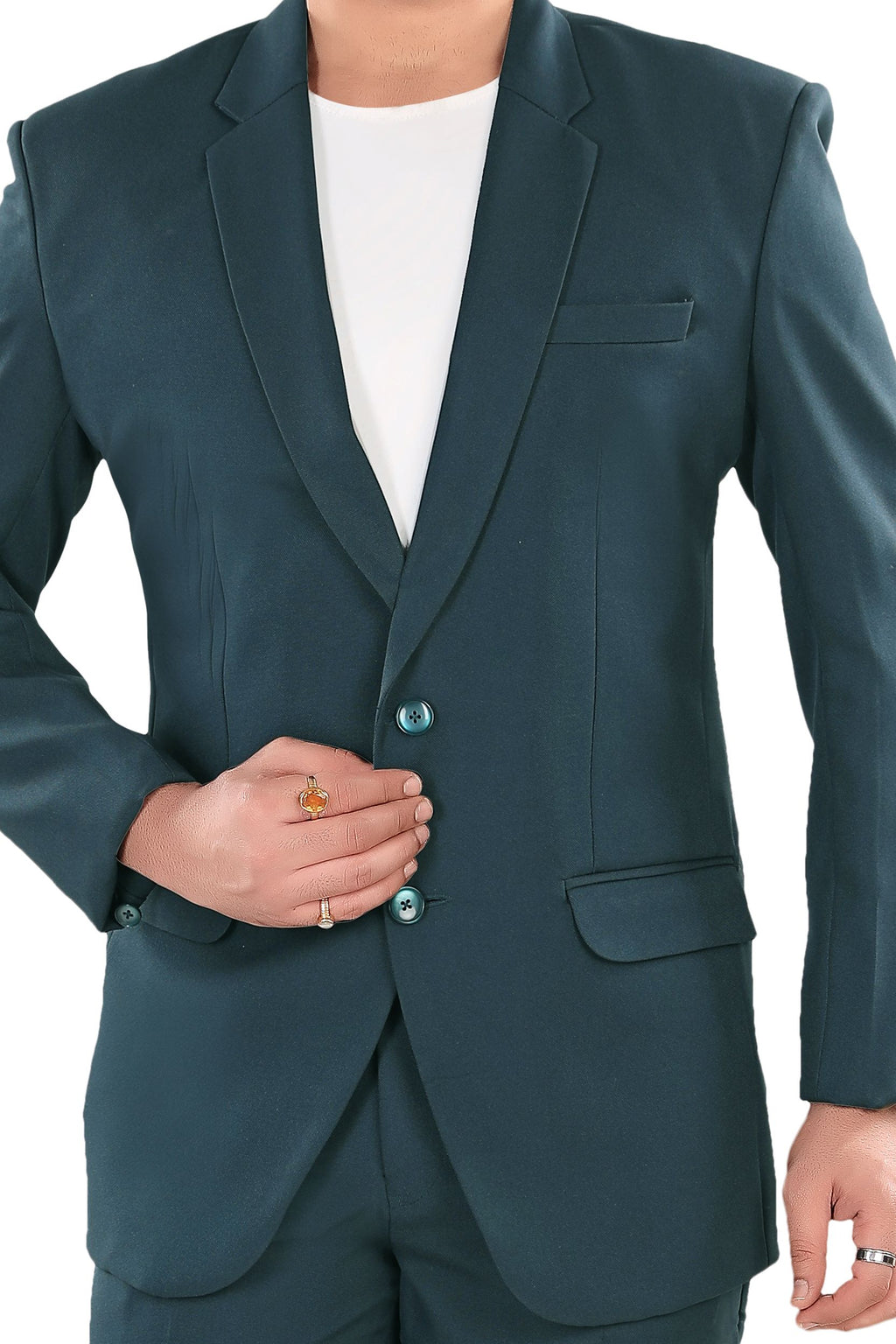 Men's Teal Green Slim Fit Blazer (Matty)