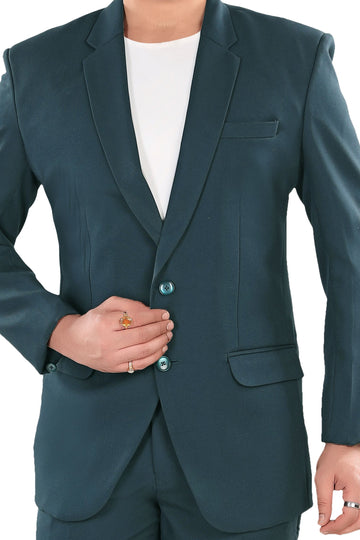 Men's Teal Green Slim Fit Blazer (Matty)