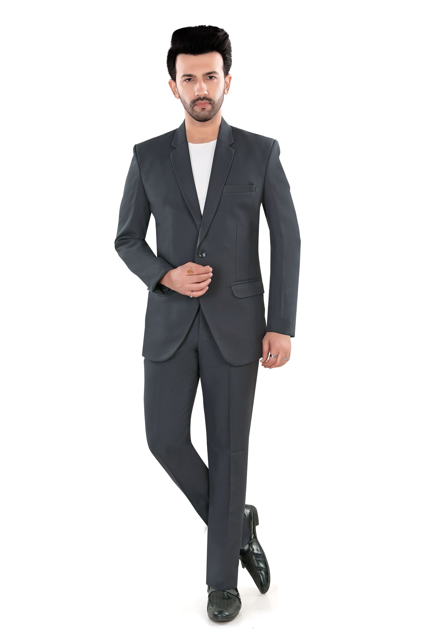 Elegant Charcoal Black Blazer for Men (Matty)