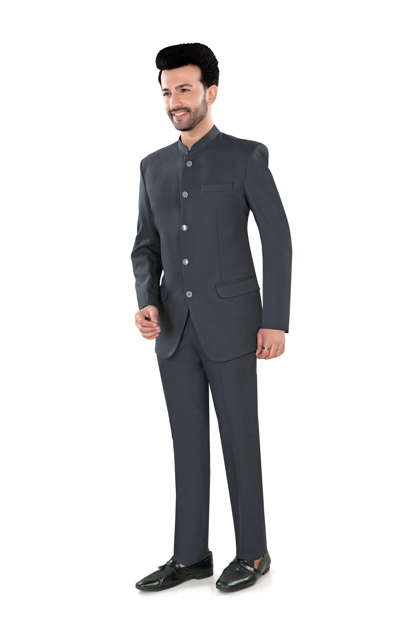 Men's Charcoal Grey Jodhpuri Suit (Matty11)