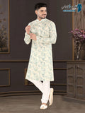 Mint Blossom Heritage Print Kurta (9032)