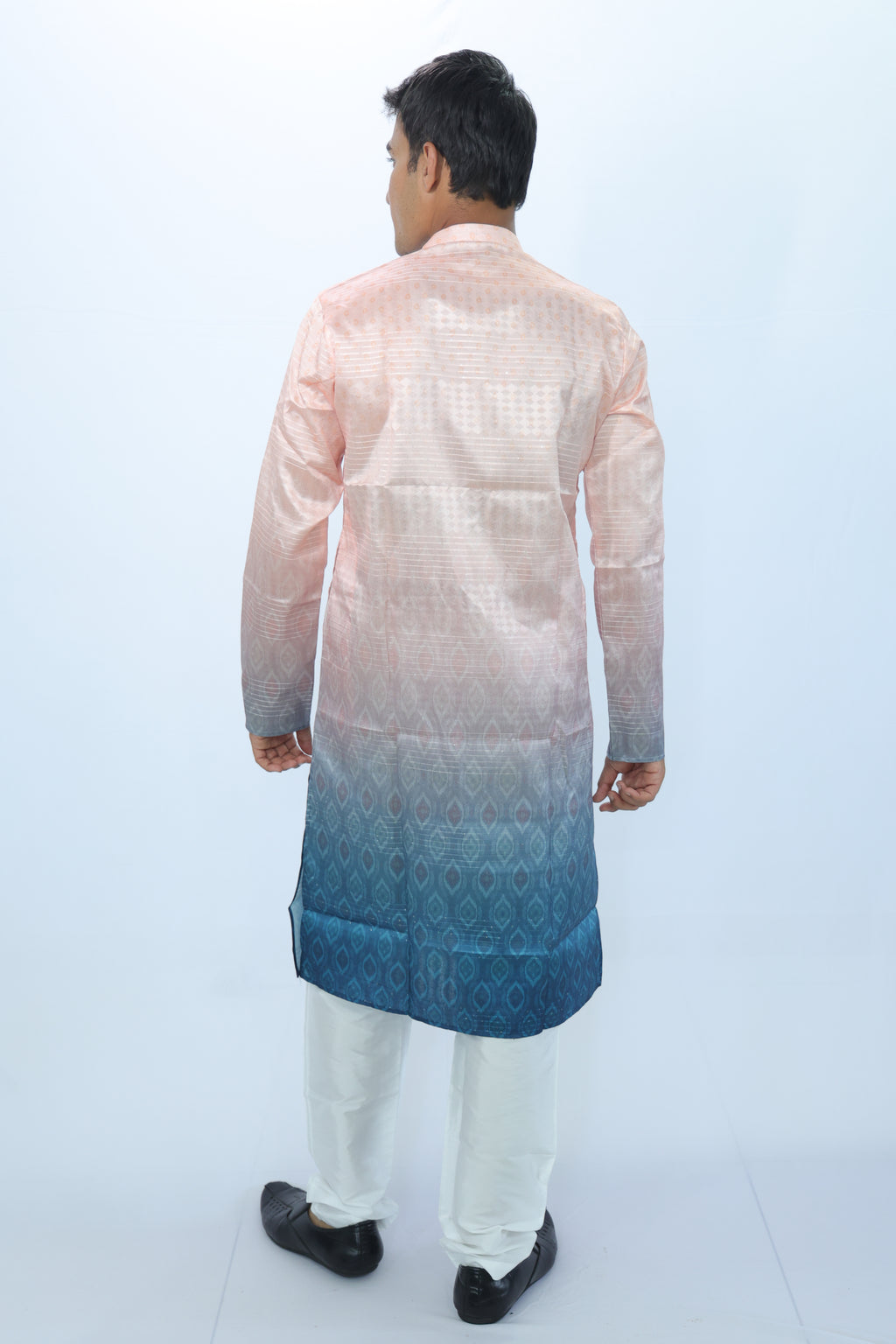 Men's Peach &amp; Midnight Ombre Kurta – Regal Fade Series | Luxe Evening Festive Wear for Men(2020)
