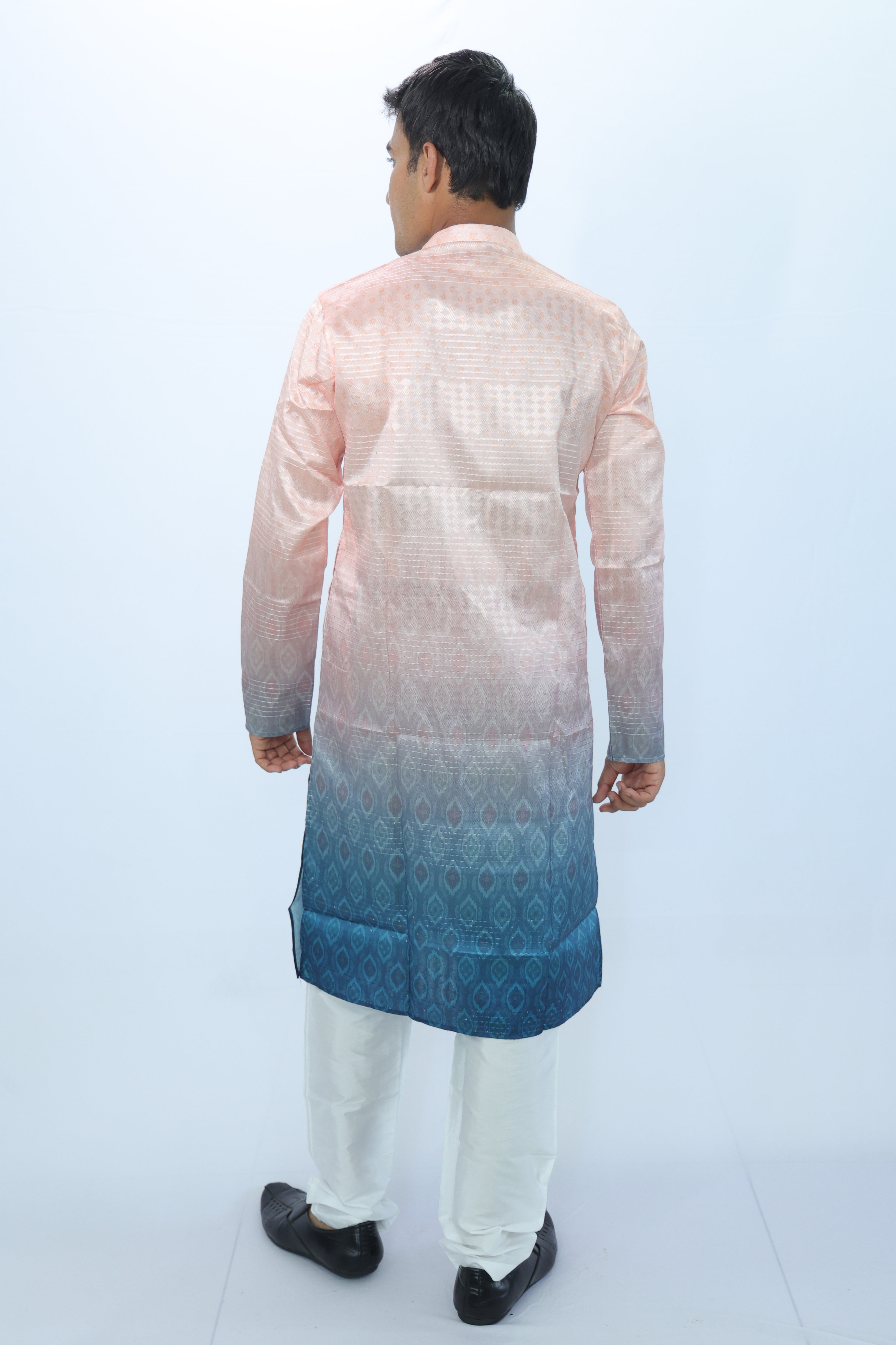 Men's Peach &amp; Midnight Ombre Kurta – Regal Fade Series | Luxe Evening Festive Wear for Men(2020)