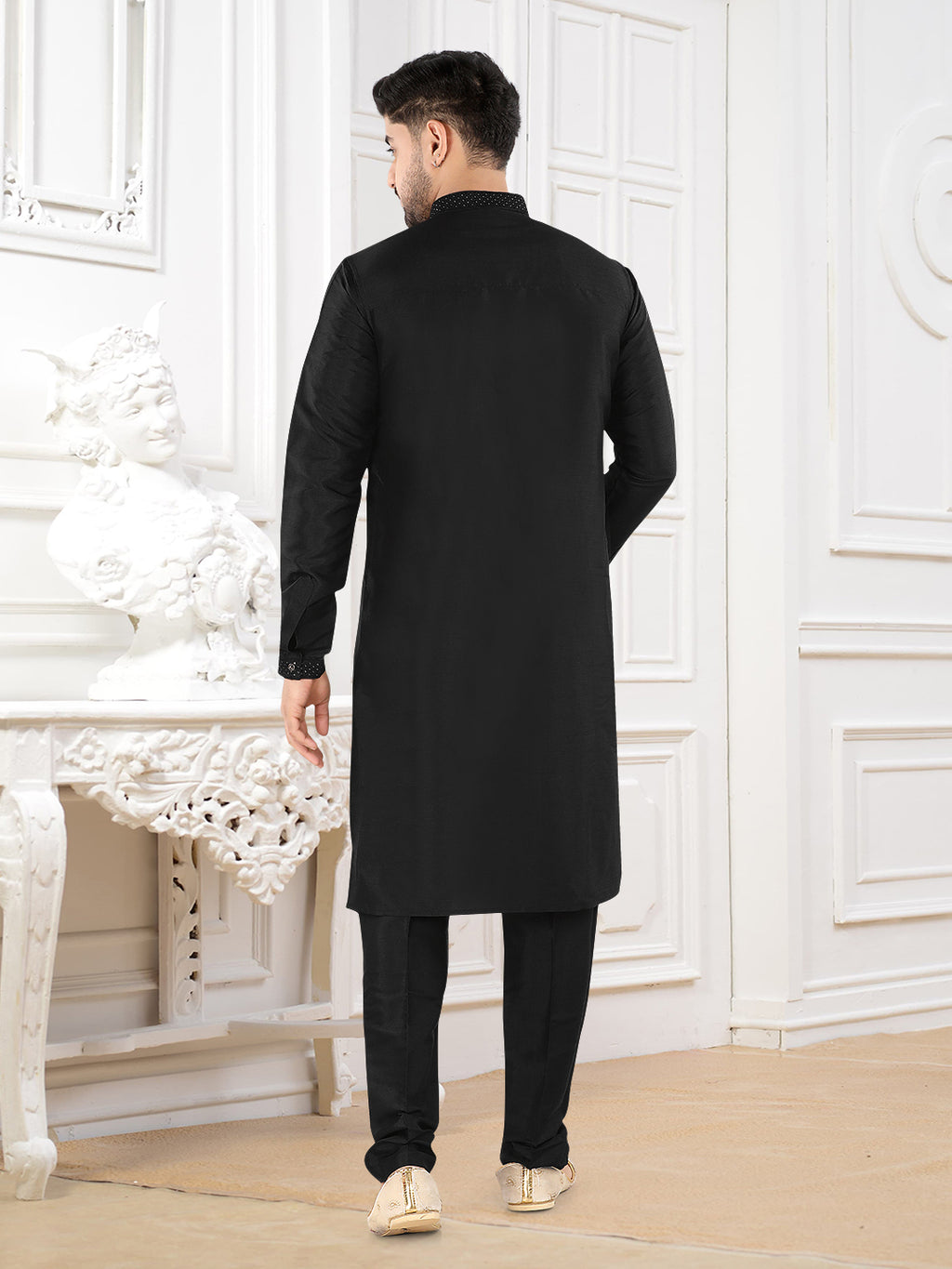 Midnight Sovereign Black Kurta Set” – By Miitsu (k119)