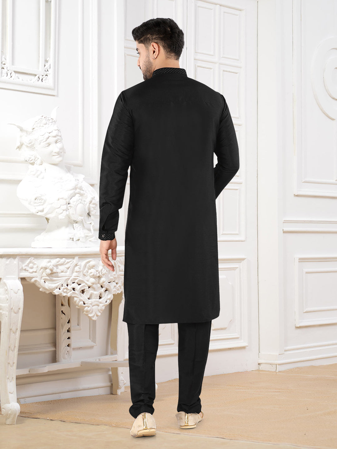 Midnight Sovereign Black Kurta Set” – By Miitsu (k119)