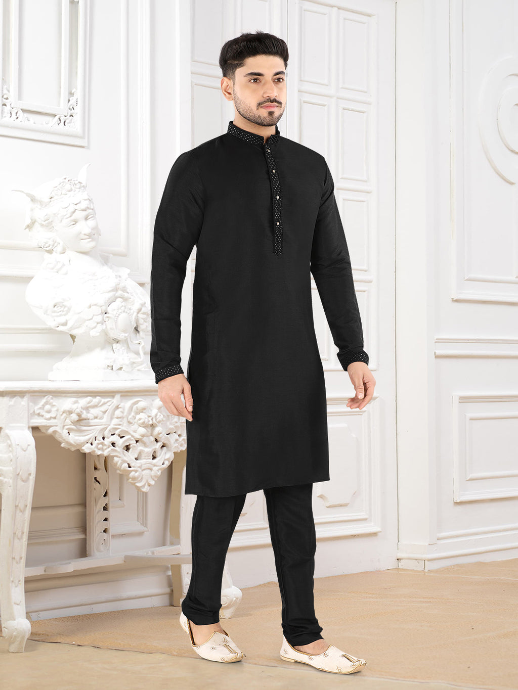 Midnight Sovereign Black Kurta Set” – By Miitsu (k119)