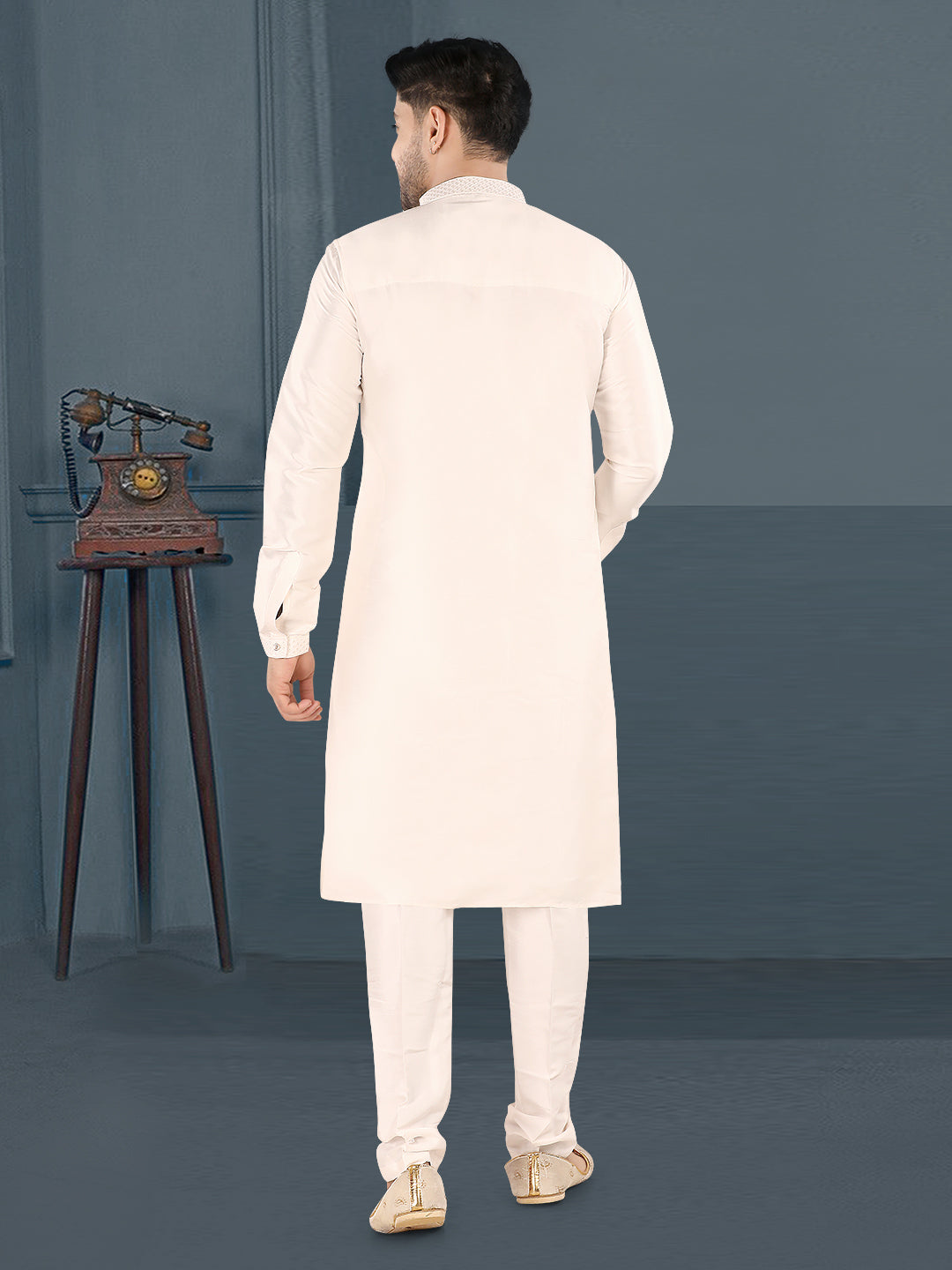 Ivory Grace Cream Kurta Set – By Miitsu (k119)