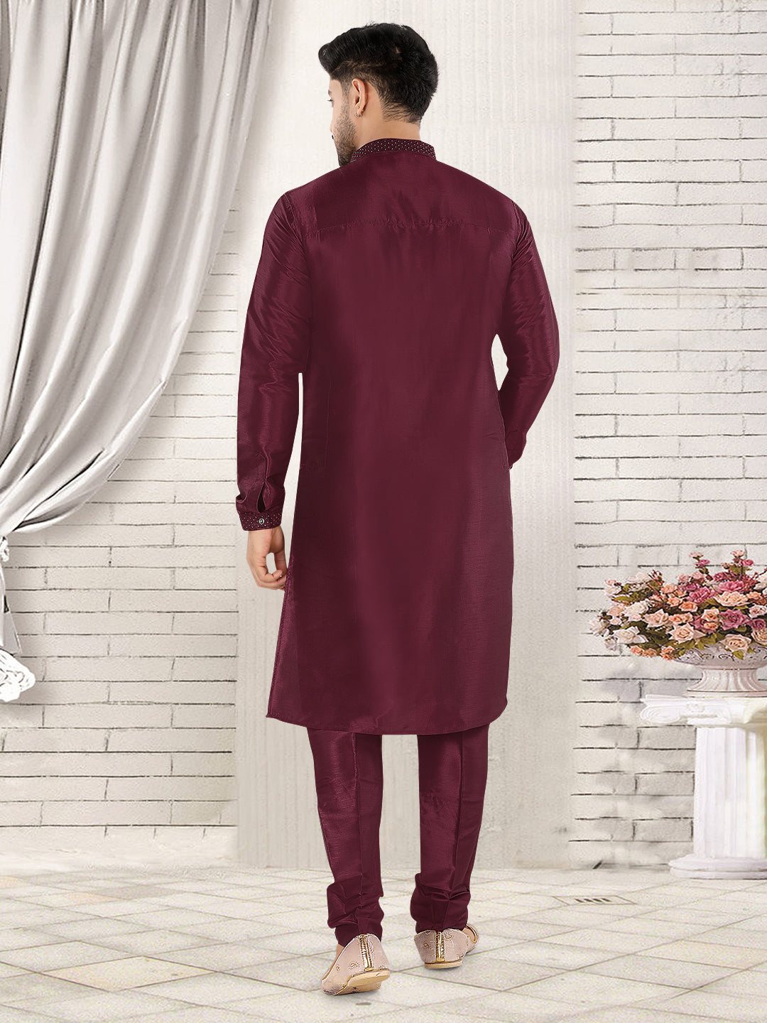 Royal Wine Classic Kurta Set – Refined Festive Elegance (k119)