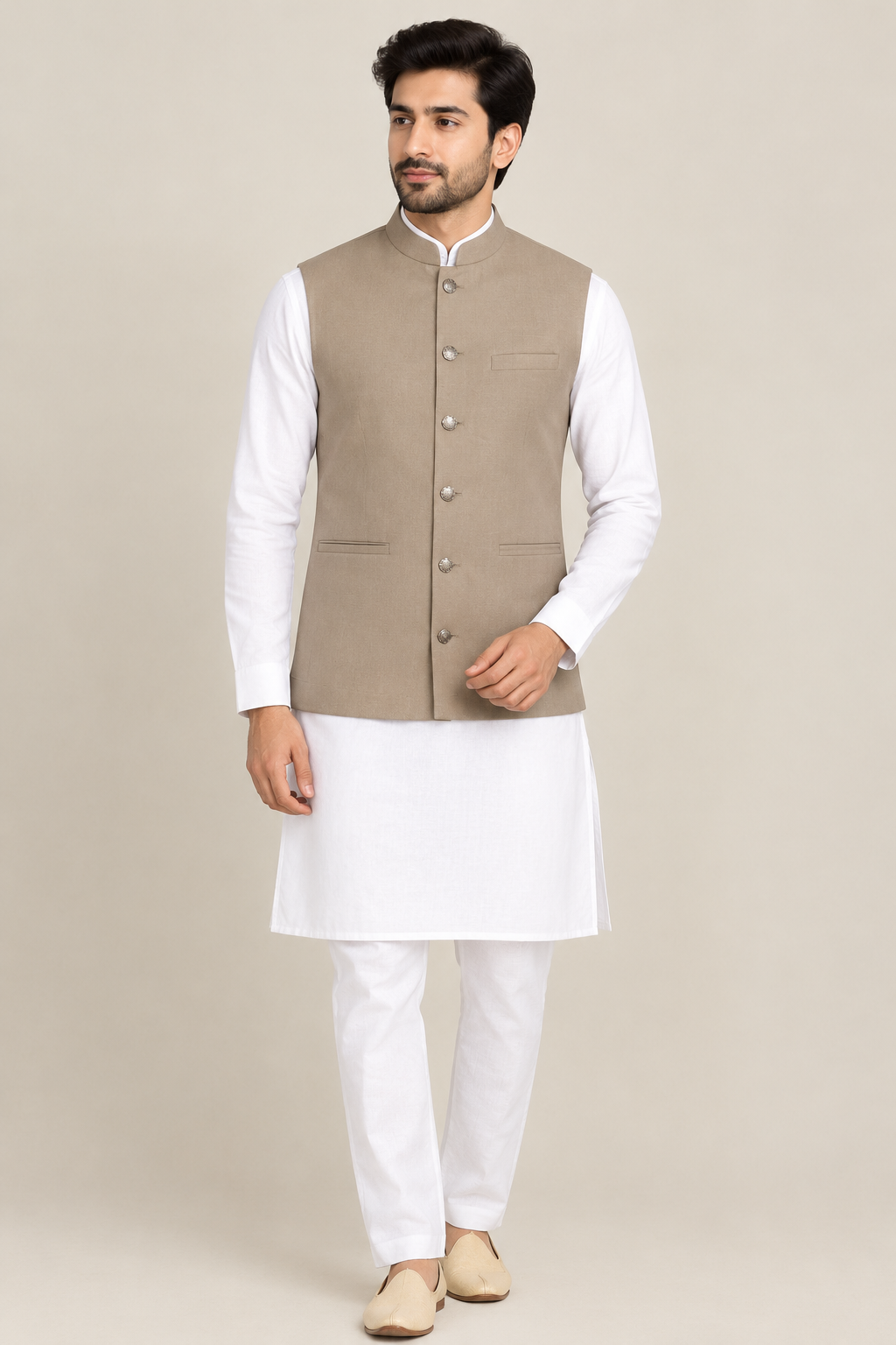 Classic Beige Men's Designer  Koti (460)