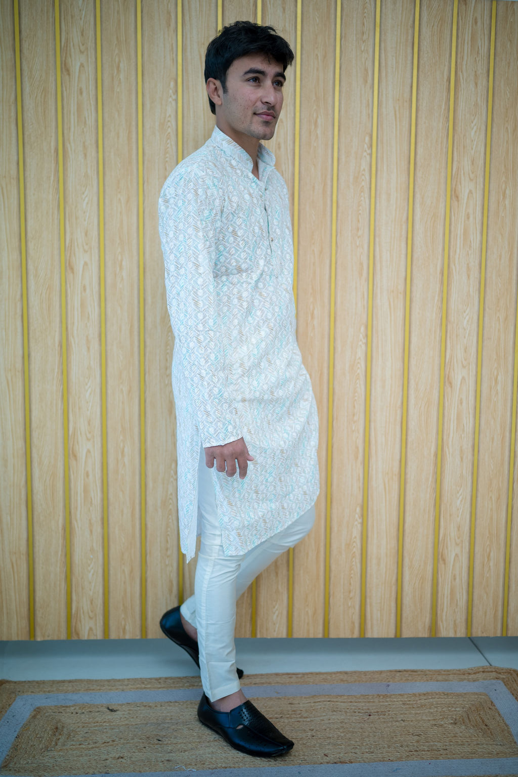 Skyblue Lucknowi Kurta(4392)