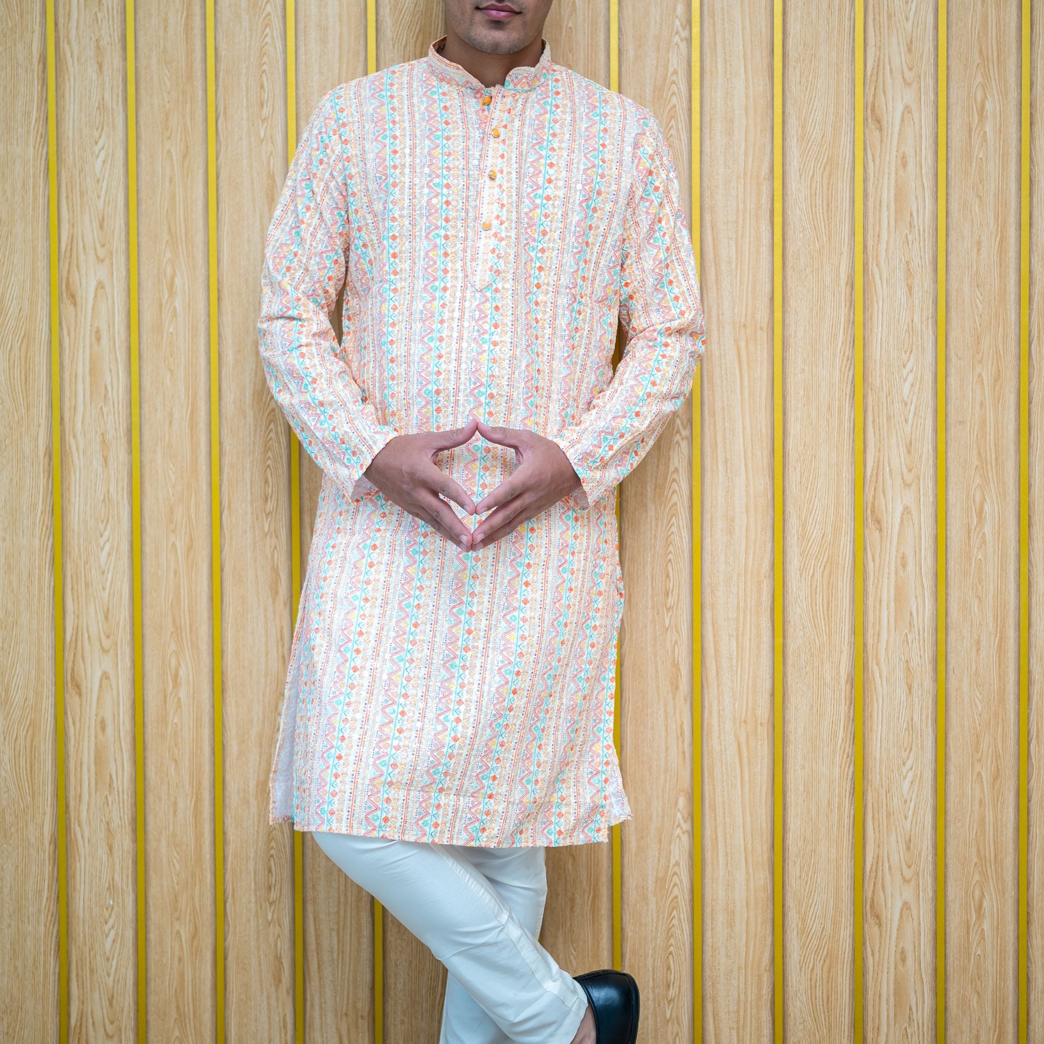 Lucknowi Kurta With Mirror(4405)
