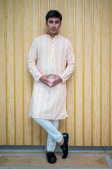 Lucknowi Kurta With Mirror(4405)