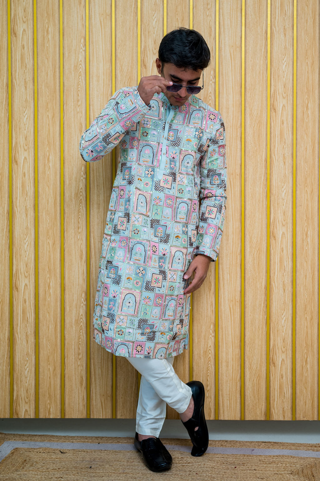 Printed Lucknowi Kurta (10045)