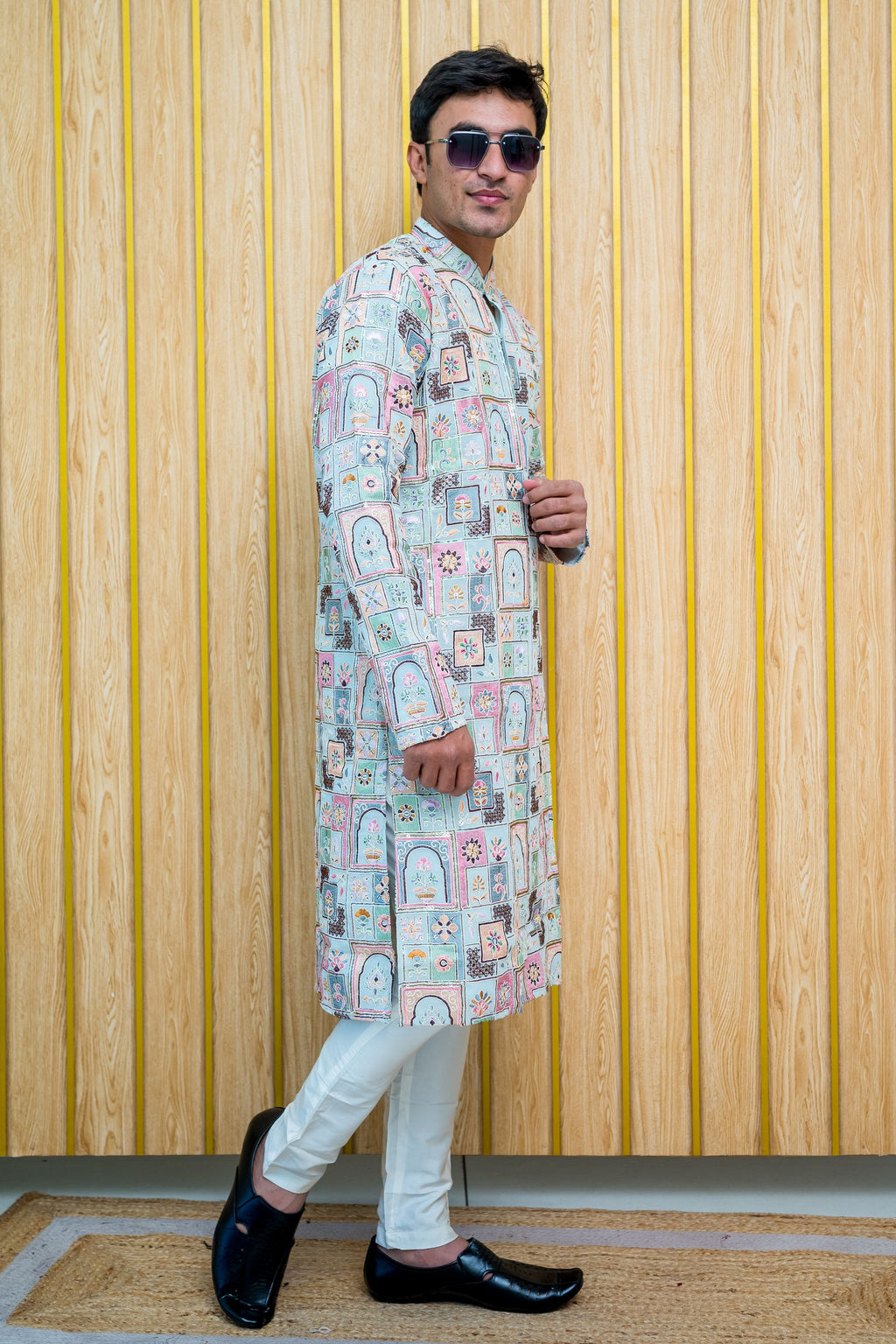 Printed Lucknowi Kurta (10045)