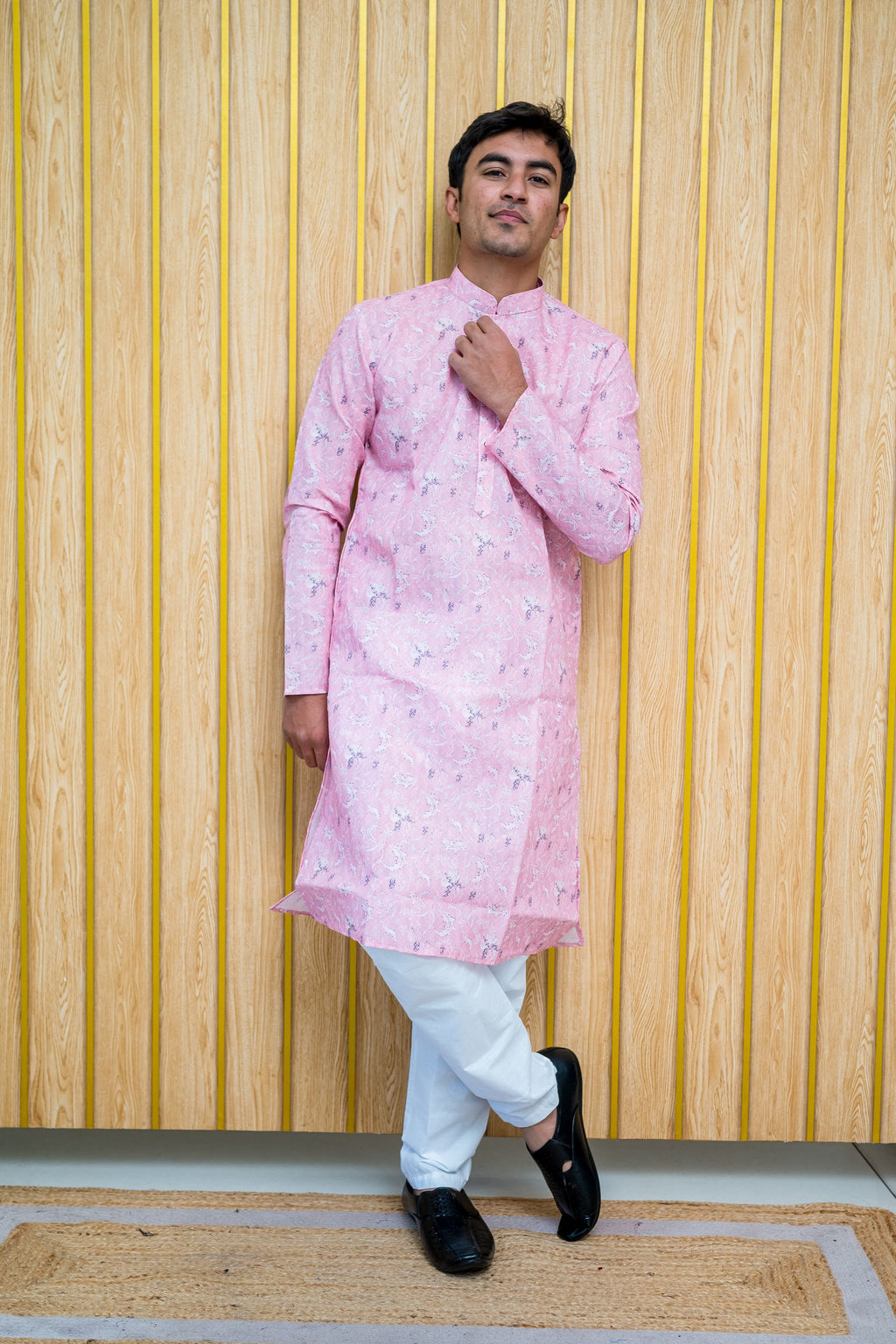 Light Pink Floral Kurta(2681)