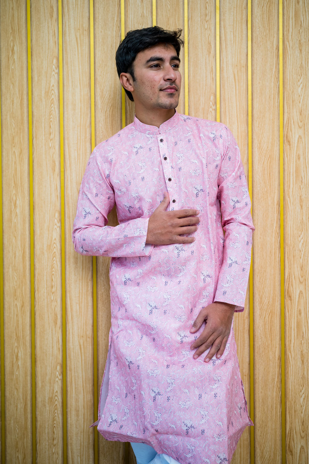 Light Pink Floral Kurta(2681)
