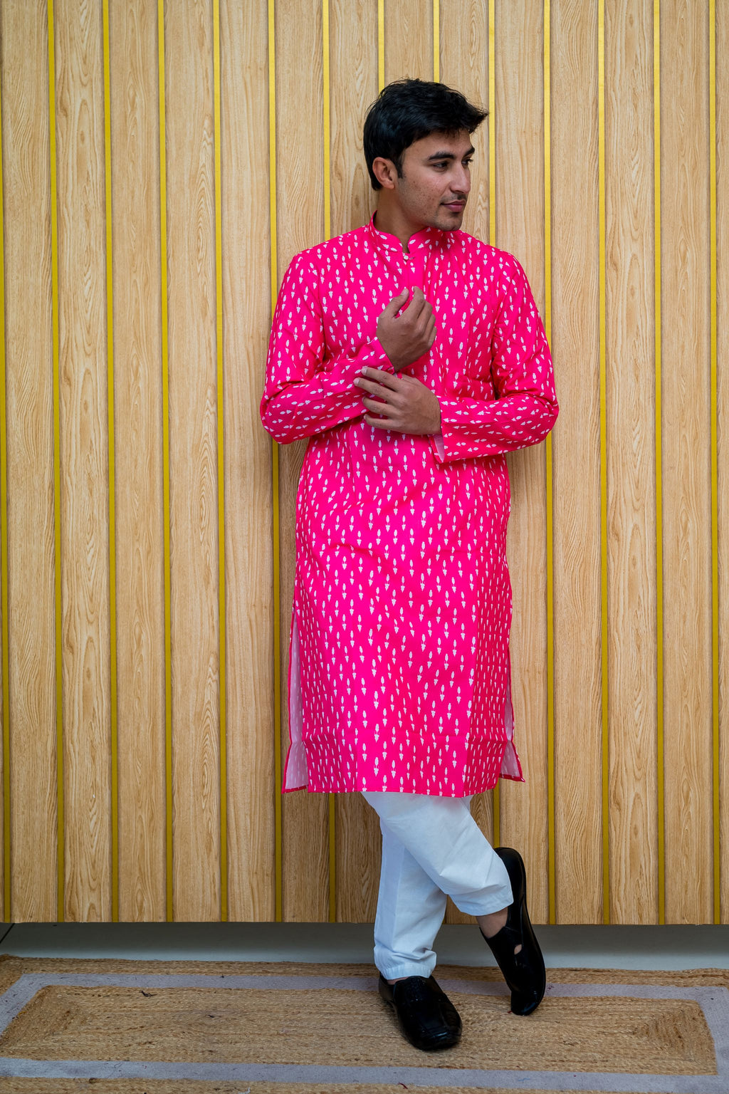 Pink Square Design Cottan Kurta(8433)