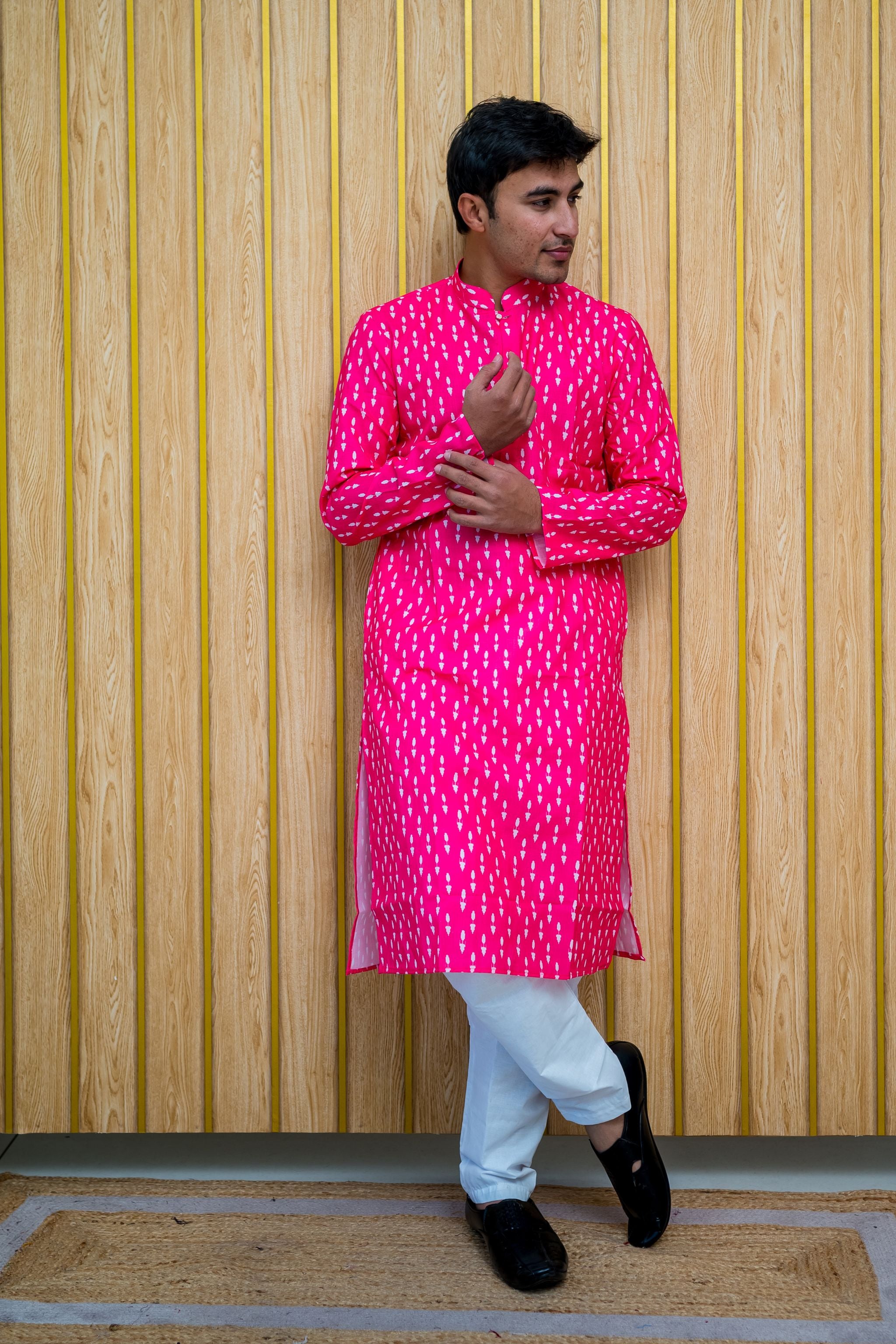 Pink Square Design Cottan Kurta(8433)