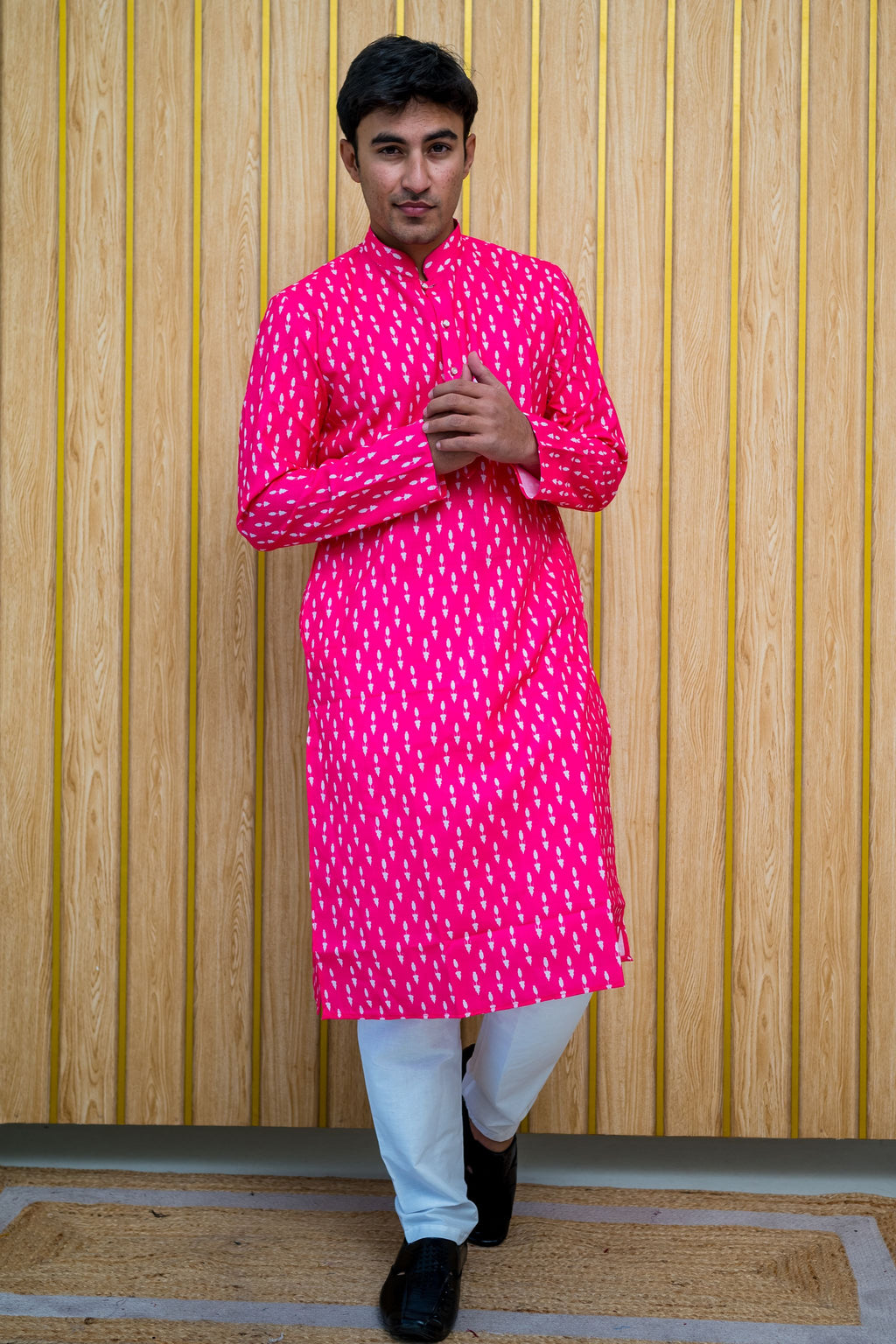 Pink Square Design Cottan Kurta(8433)