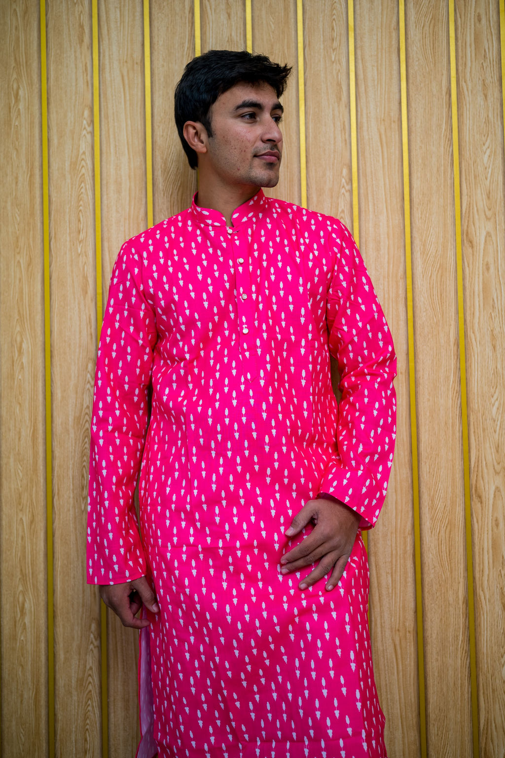 Pink Square Design Cottan Kurta(8433)