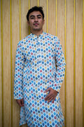 Hand-Block Printed Men's Patoda Cotton Kurta(2684)