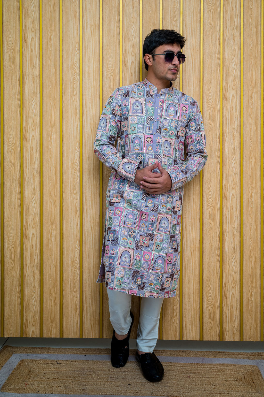 Printed Lucknowi Kurta (10045)