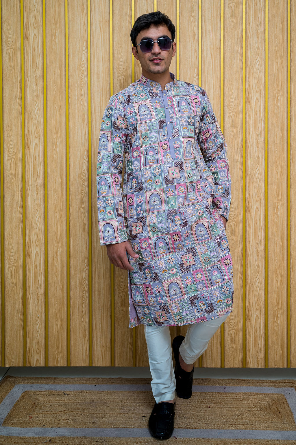 Printed Lucknowi Kurta (10045)