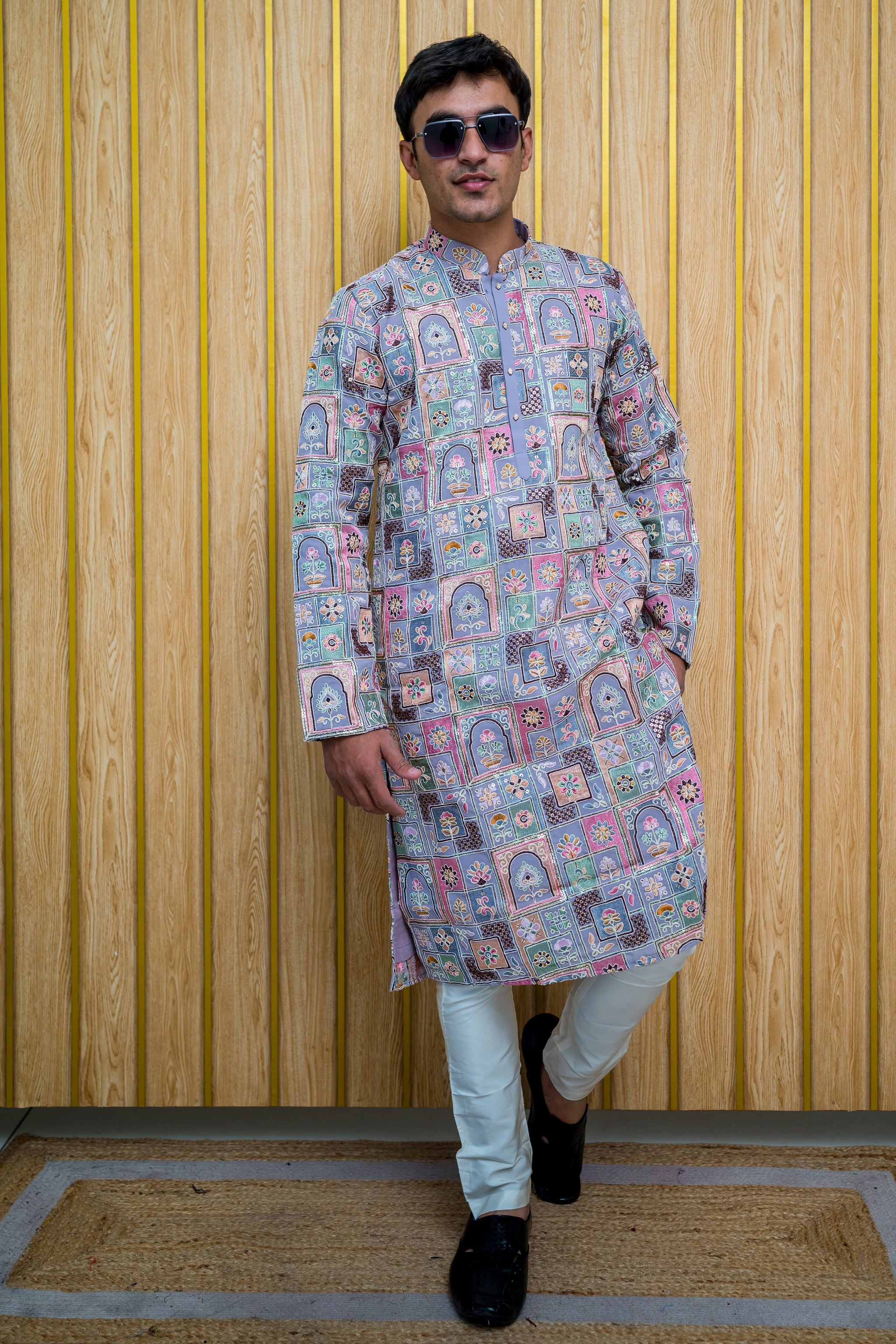Printed Lucknowi Kurta (10045)