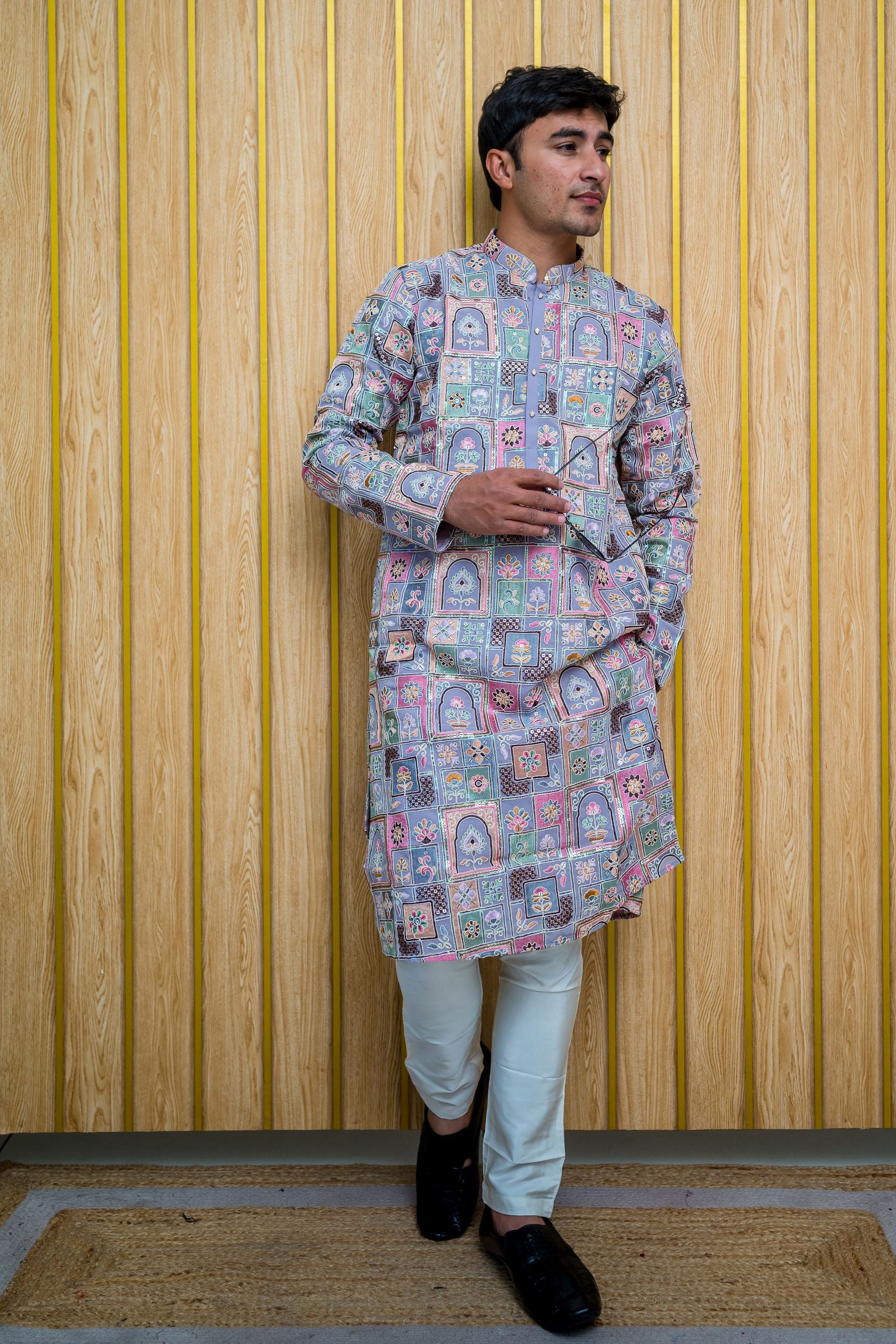 Printed Lucknowi Kurta (10045)