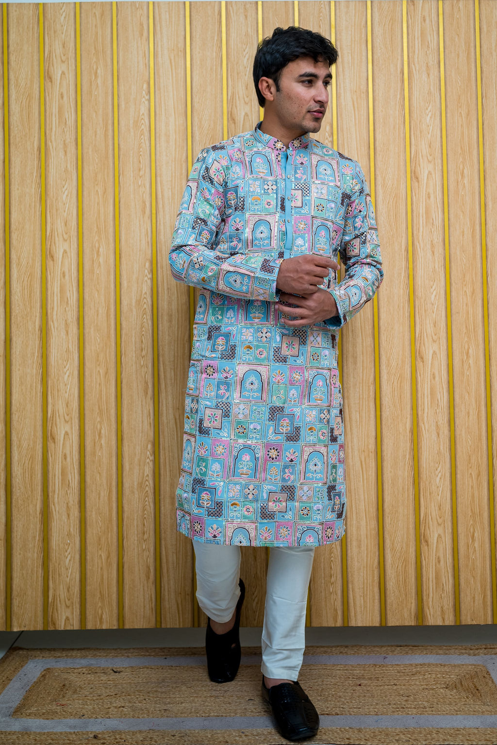 Printed Lucknowi Kurta (10045)